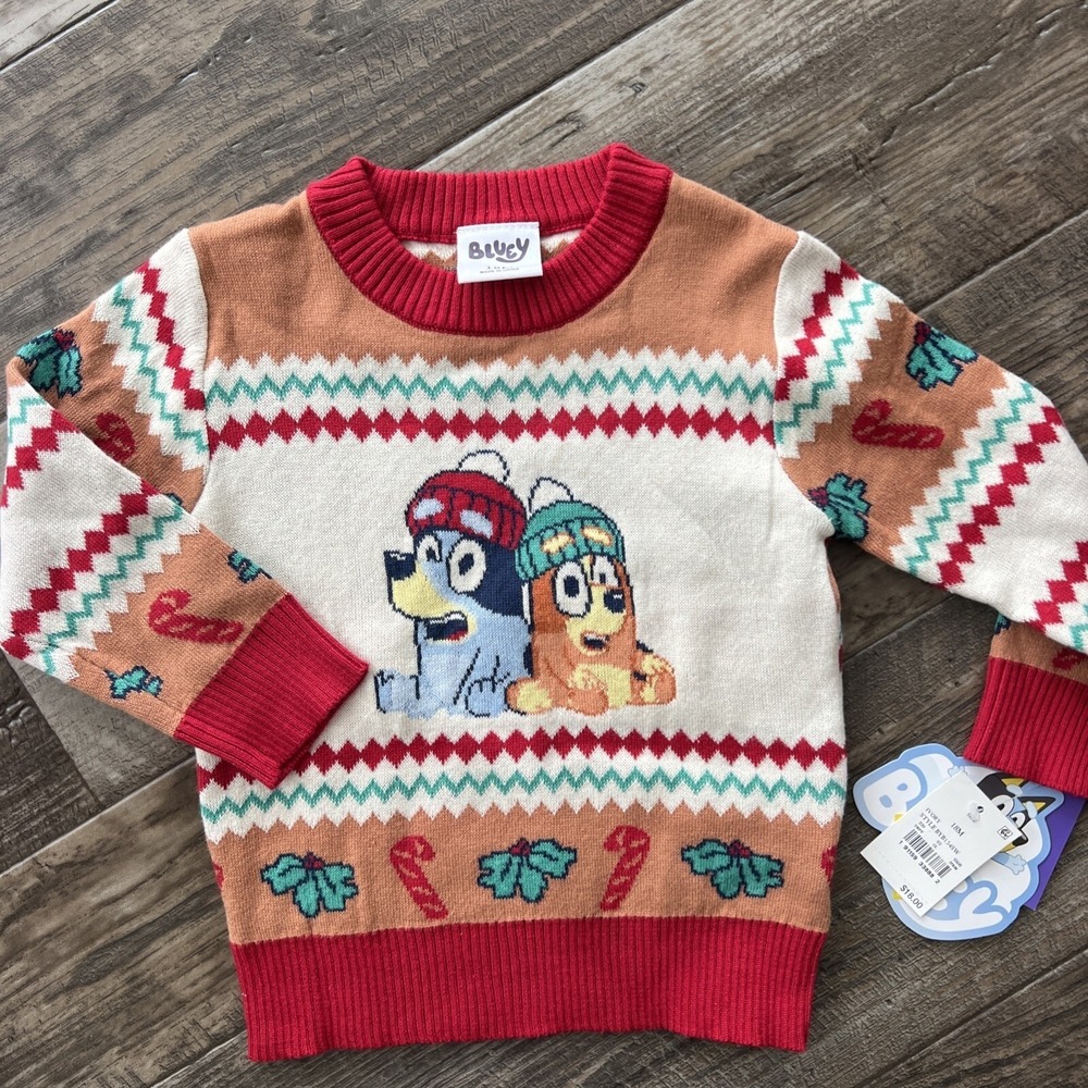 Bluey Bingo Holiday Christmas Sweater Baby Girl Baby Boy‎ Size 18 Months